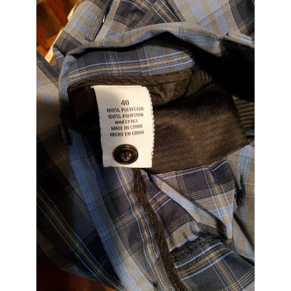 Grand Slam Men's Blue Plaid Flat Front Golf Shorts Size 40 Polyester